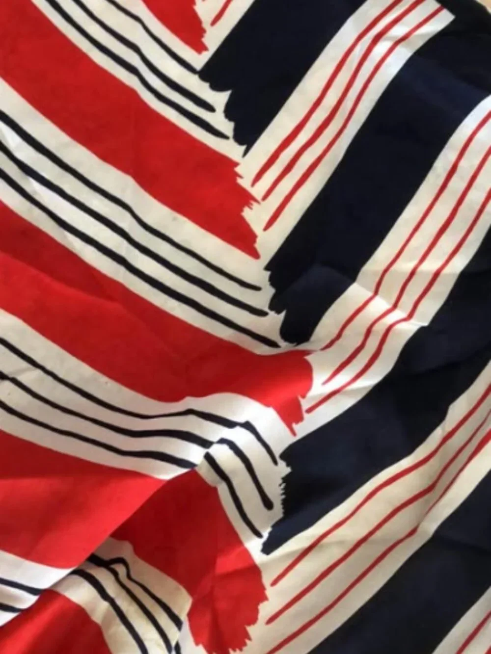 Vintage Vera Neumann Silk Scarf Red White Blue